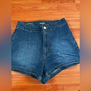High waisted denim shorts